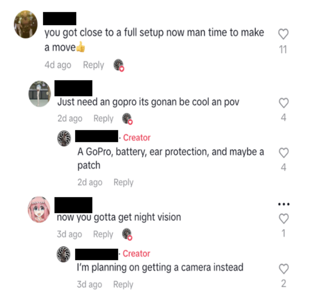 Screenshot of the comments under a now-deleted TikTok where Desmond Holly engaged with several comments in a manner that suggested he was close to committing his own attack.